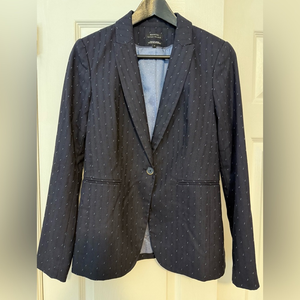 RW&CO. Navy Blazer with Subtle Pattern